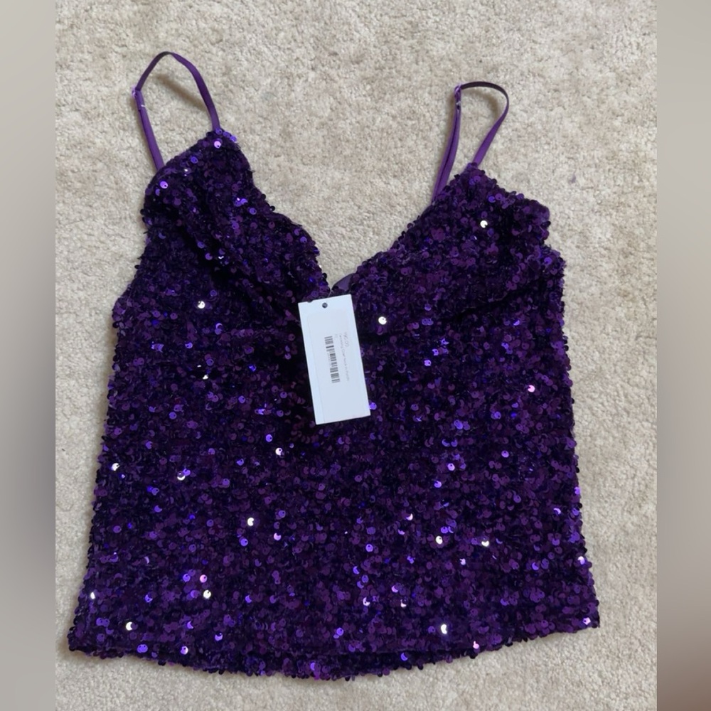 BNWT Hemline sequin top, size xs